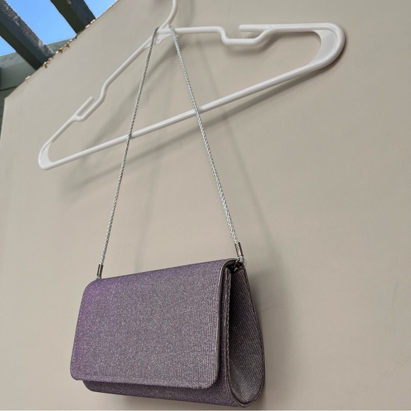 Estee & Lilly Envelope Closure flap clutch - Lilac Purple Crossbody Handbag - Picture 8 of 13